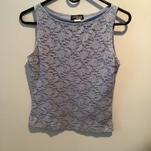 Modern Essential Light Blue Lace Sleeveless Tank